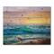 Designart - Blue Waves Breaking At The Beach IV - Nautical & Coastal Print on Natural Pine Wood